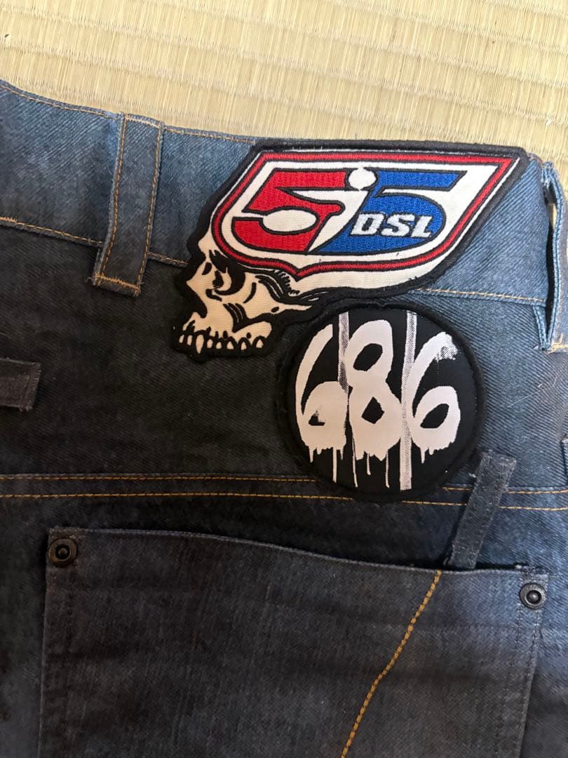 686 55 diesel コラボ　M ダメージ加工　スノーボード　パンツ