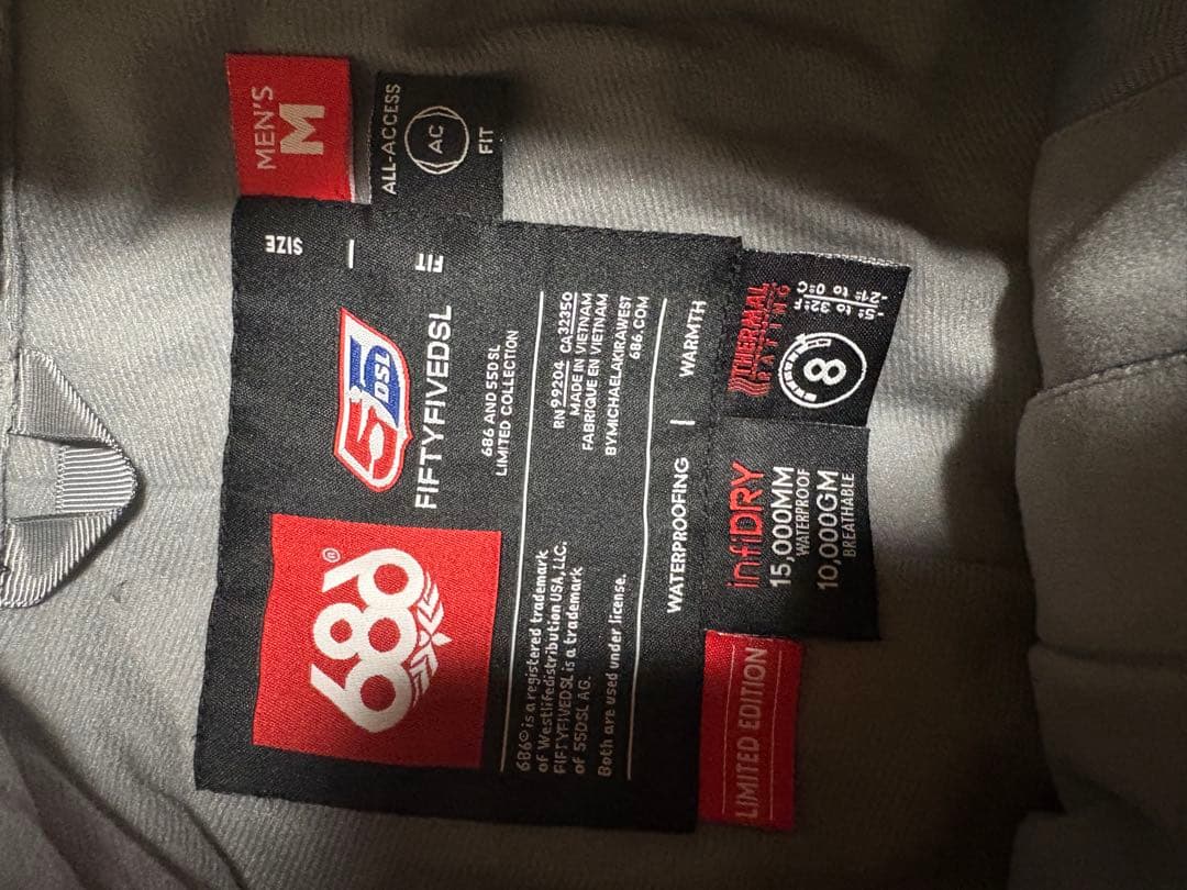 686 55 diesel コラボ　M ダメージ加工　スノーボード　パンツ