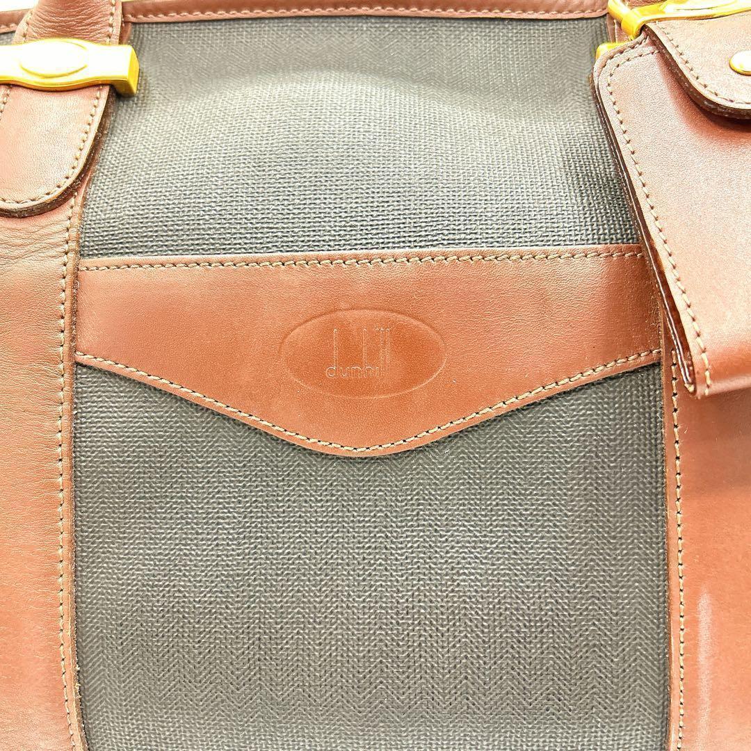 dunhill PVC×レザーボストンバッグ 大容量旅行 50cm英国クラシック