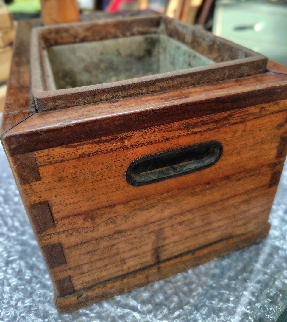 ケヤキ 長火鉢 上品 煎茶用 茶道具 黒檀 黒柿 コンパクト 古民具