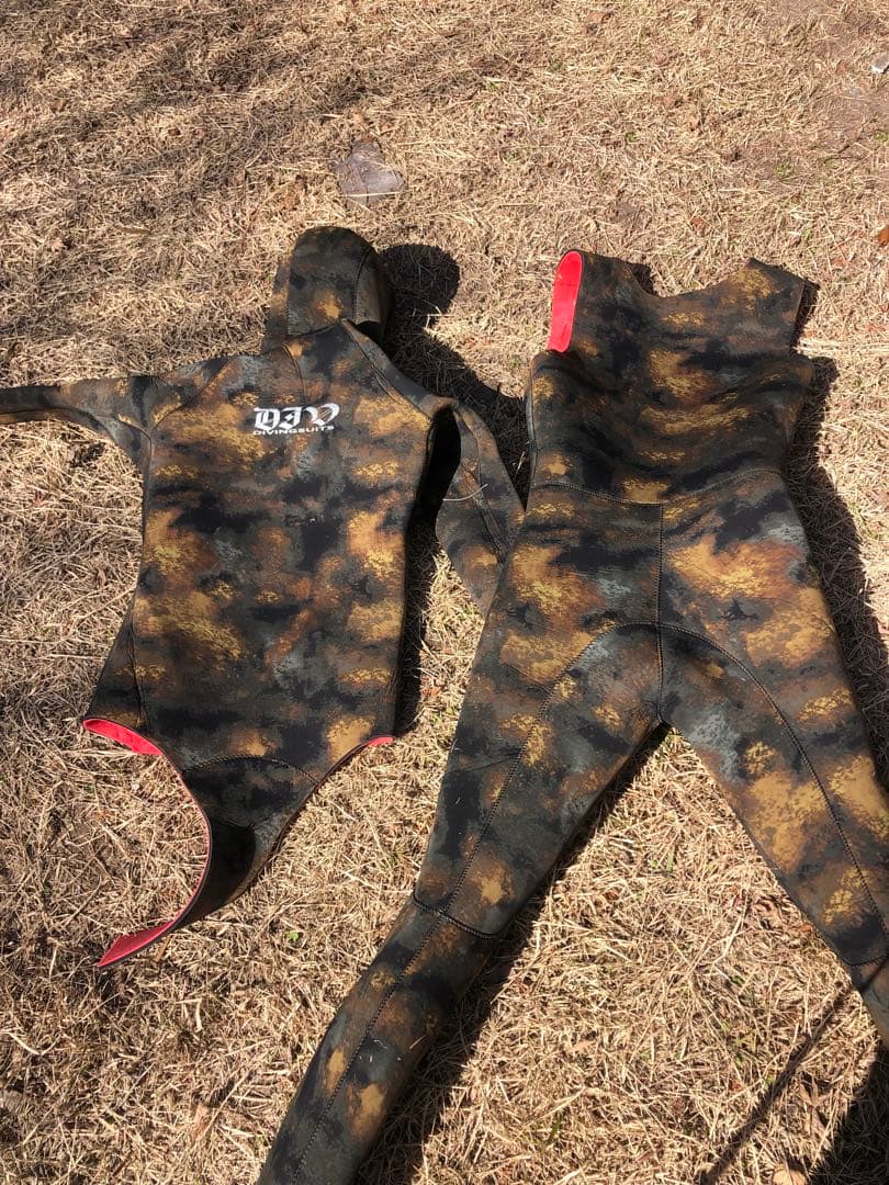 C2 カモフラージュ フルスーツ フード付き　裏起毛