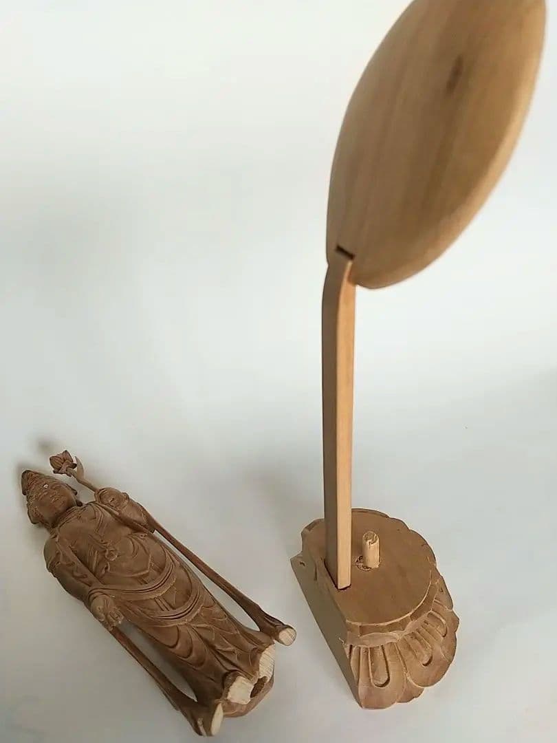 観音菩薩立像#177 観世音菩薩 聖観音 3寸◆白檀 木彫 仏像