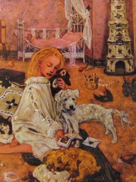 斎藤由比、【夜の足音】、希少な画集画、新品高級額・額装付、状態良好