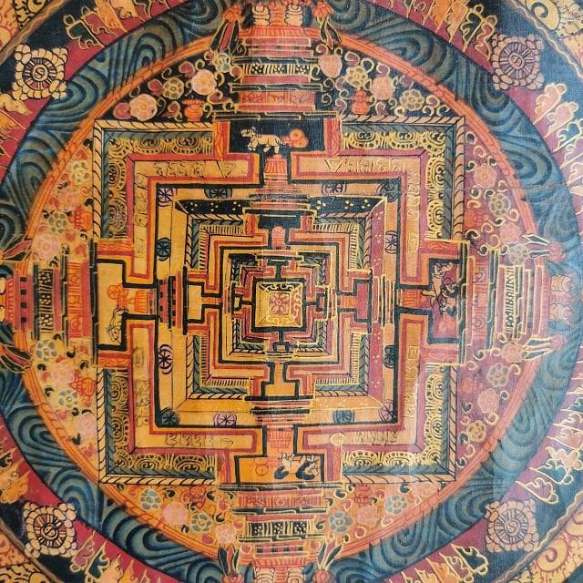 時輪曼荼羅　カーラチャクラ　曼荼羅　大：　タンカ　仏画（額縁なし）