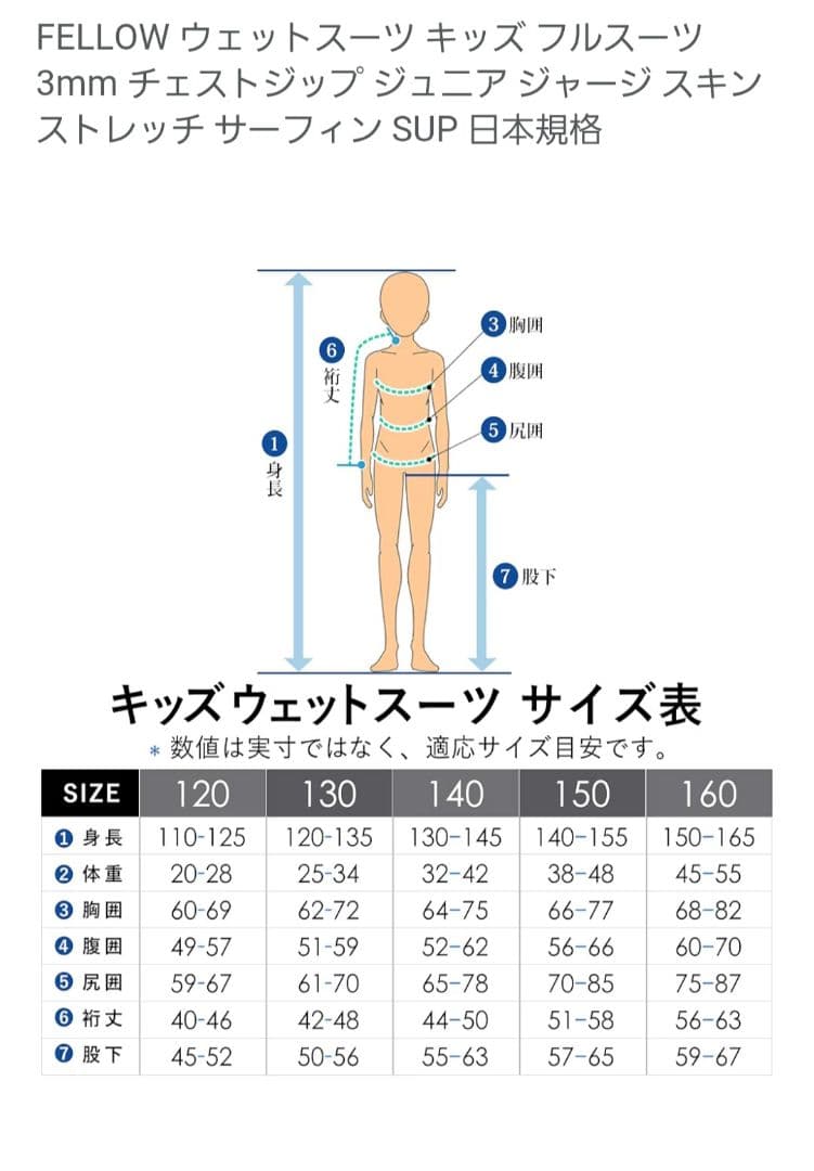 Fellow ウエットスーツ キッズ150
