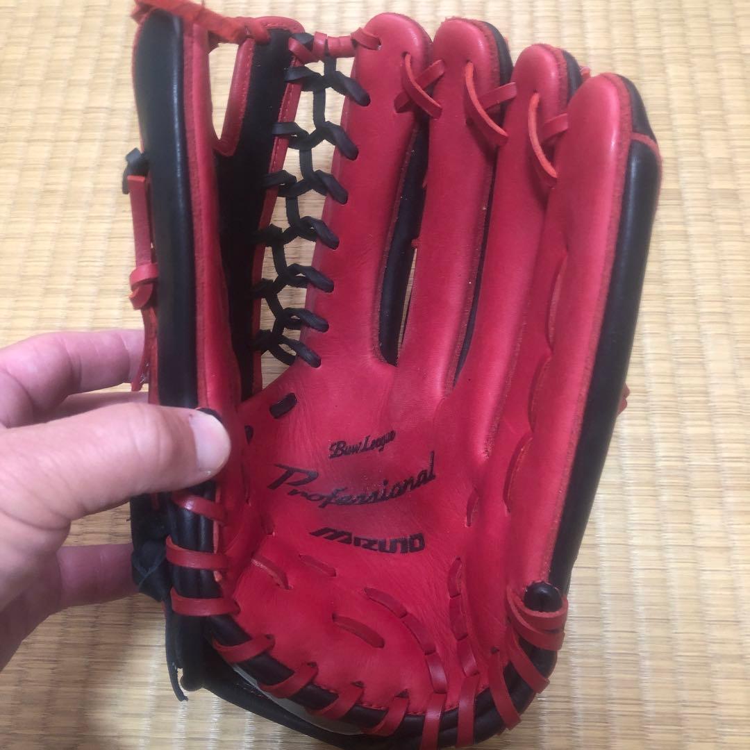 Mizuno Professional 5本指グローブ 赤黒
