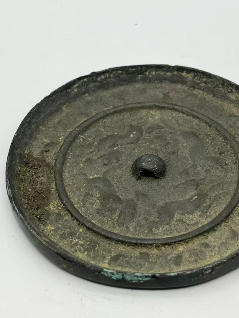 遼金～唐時代 走獣鏡 神獣文　瑞獣文銅鏡　唐鏡　青銅古銅鏡（E-99⑥）