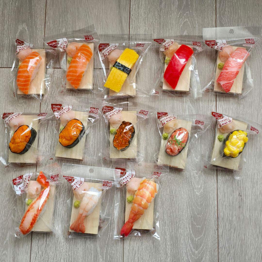 【新品】さんぷる工房 食品サンプル 寿司(台座付) Made in Japan