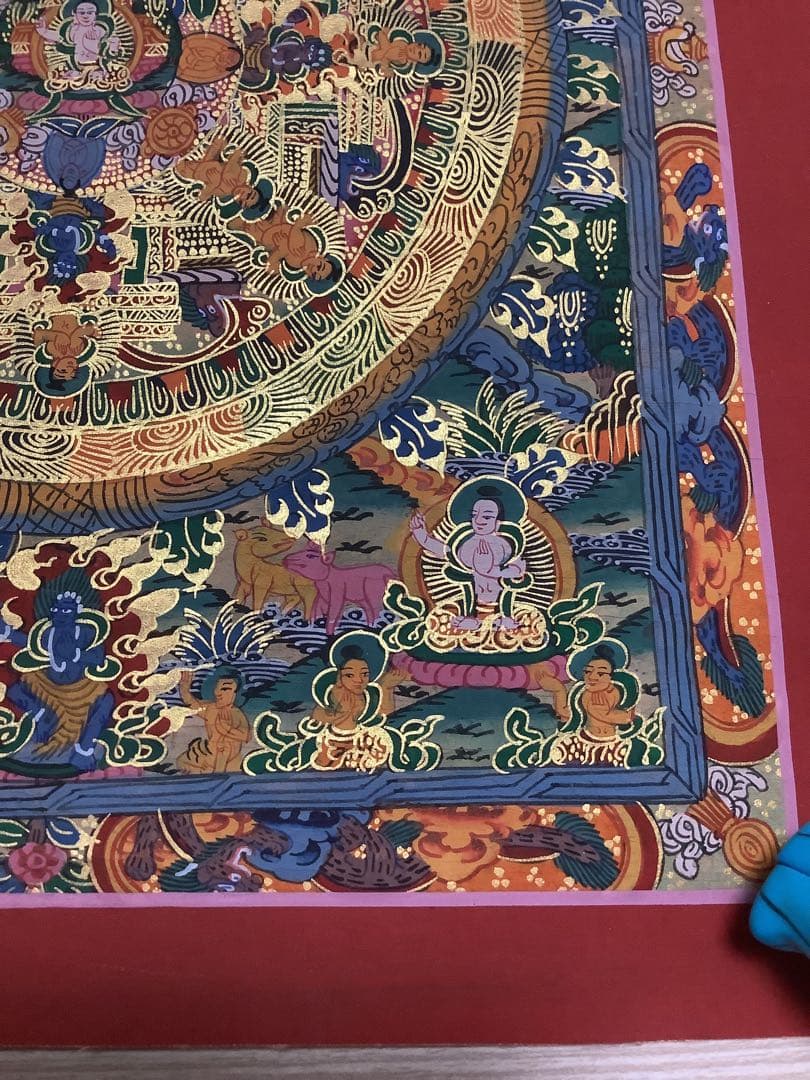 《 チベット密教　新品　1点物 》 手描き　曼荼羅　仏陀　釈迦　仏画　仏教　e8