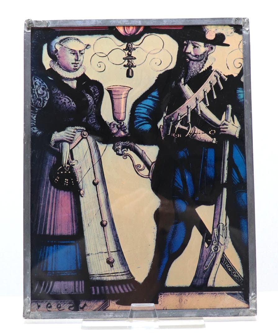 シラー戯曲 ウィリアム・テル 稀少 大型 ヴィンテージ ステンドグラス