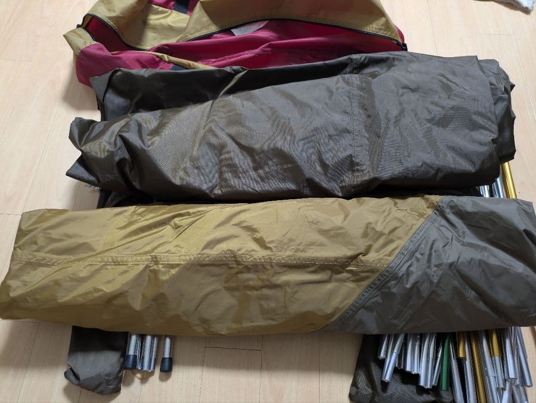 アメニティドームL　純正跳ね上げポールとLOGOSグランドシートのセット