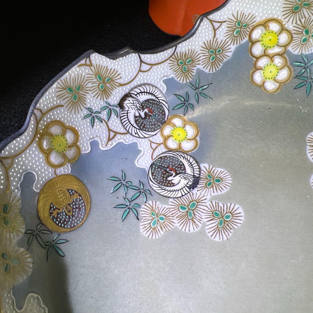 明治初期　九谷焼　朝日向付8客　幅約14.5㎝　東Y7-1219☆1Fトヒウ