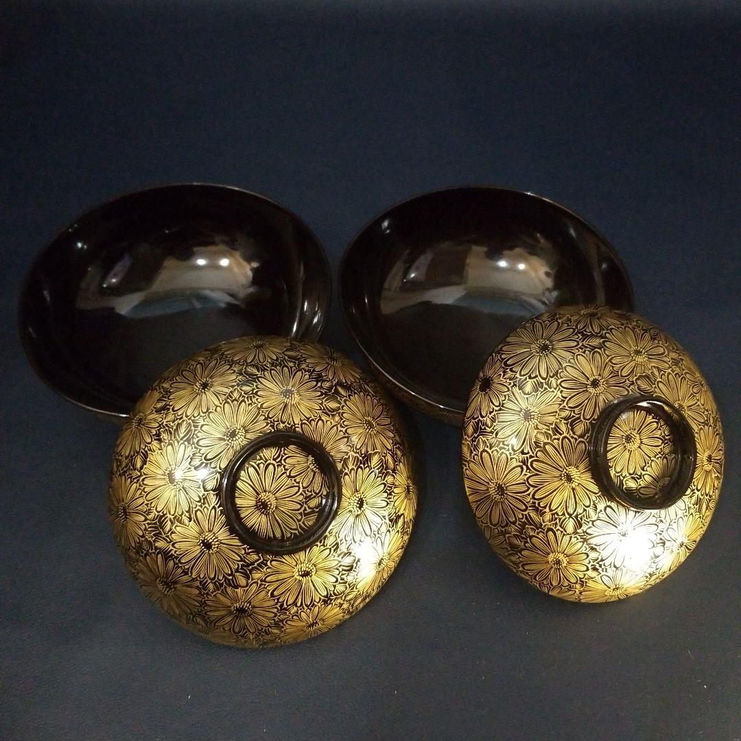 専用 総沈金 菊花詰 吸物椀 5客　懐石椀 茶道具