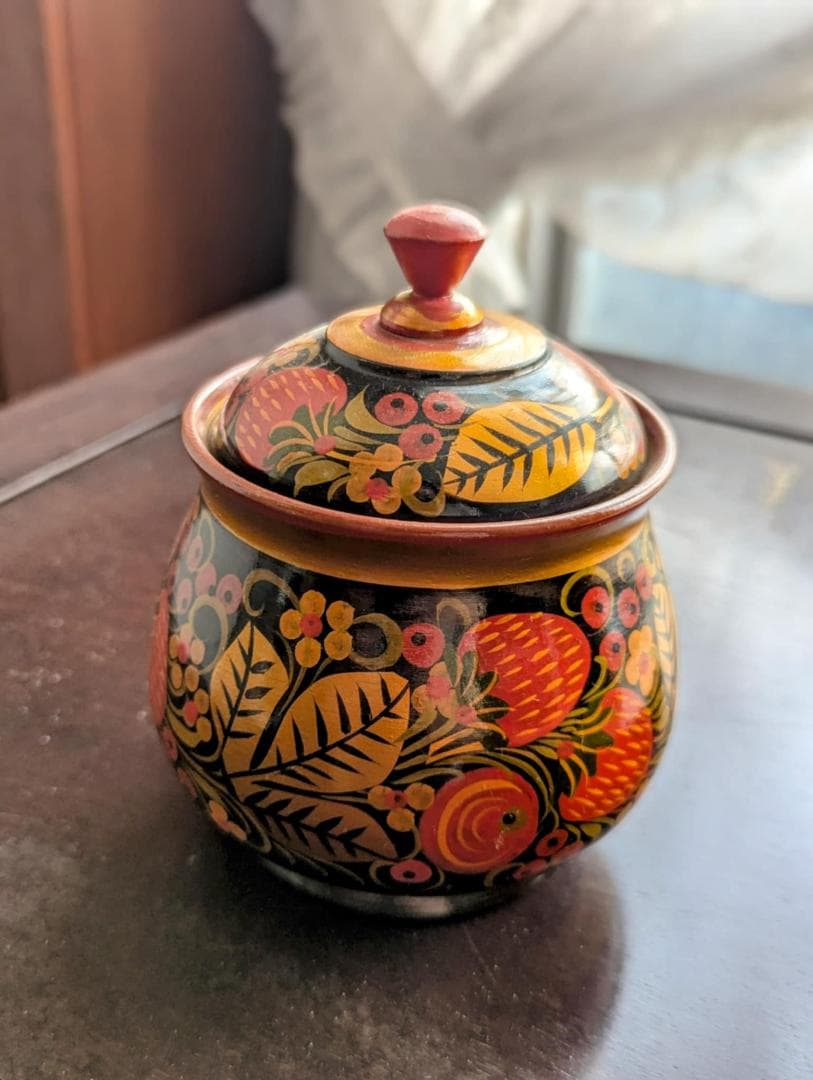 ロシア製　ホフロマ　木製　漆器　ワイングラス　セット