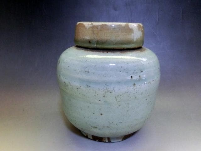 蓋物■中国 李朝 茶入 蓋壷 小壺 古玩 唐物 中国 古美術 時代物 骨董品■