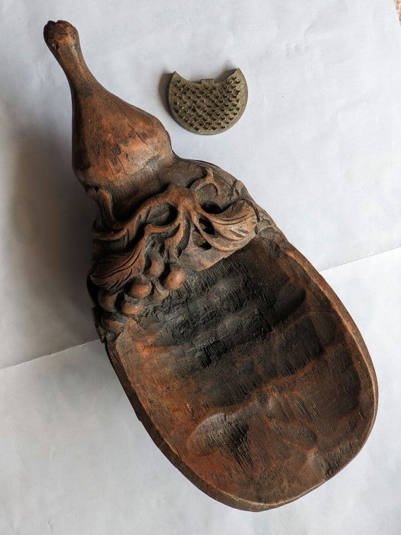 ♦中国古玩 花生 花器 竹根 竹製 清時代 茶葉用道具 古美術品 置物飾り骨董品