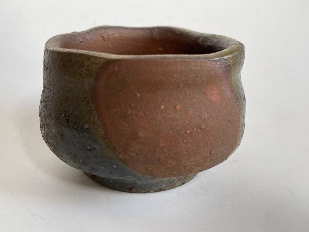 陶芸家　中村六郎　備前　ぐい呑　酒器　酒盃　窯変　共箱　共栞