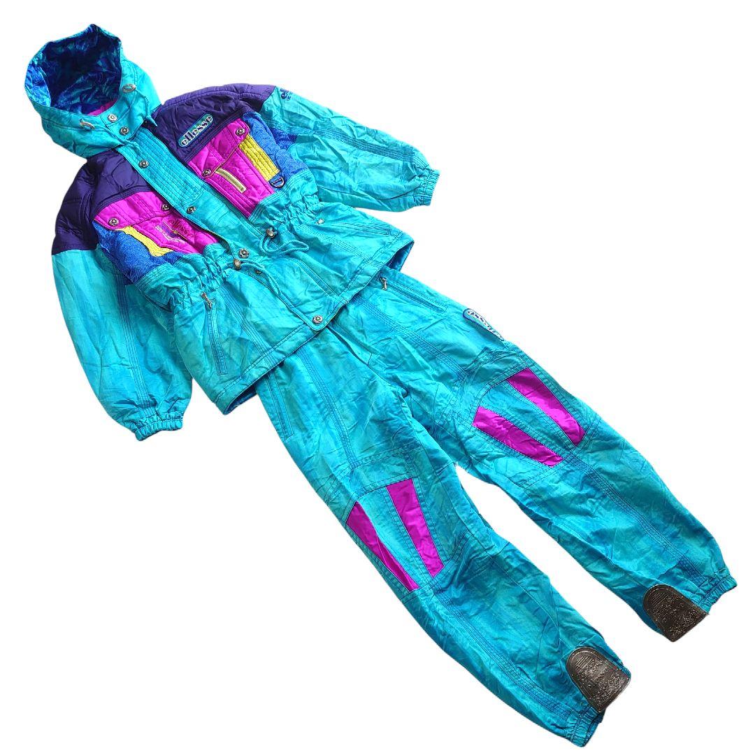 エレッセ スキー スノーボードウェア セットアップ ライトミント ロゴ刺繍 M