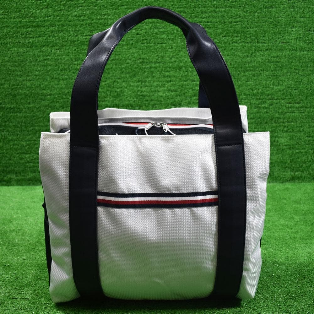 トミーヒルフィガー ゴルフ 大判トートバッグ【ホワイト/ネイビー】新品！