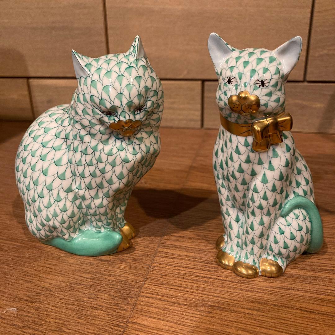 ヘレンド　フィギュリン　猫