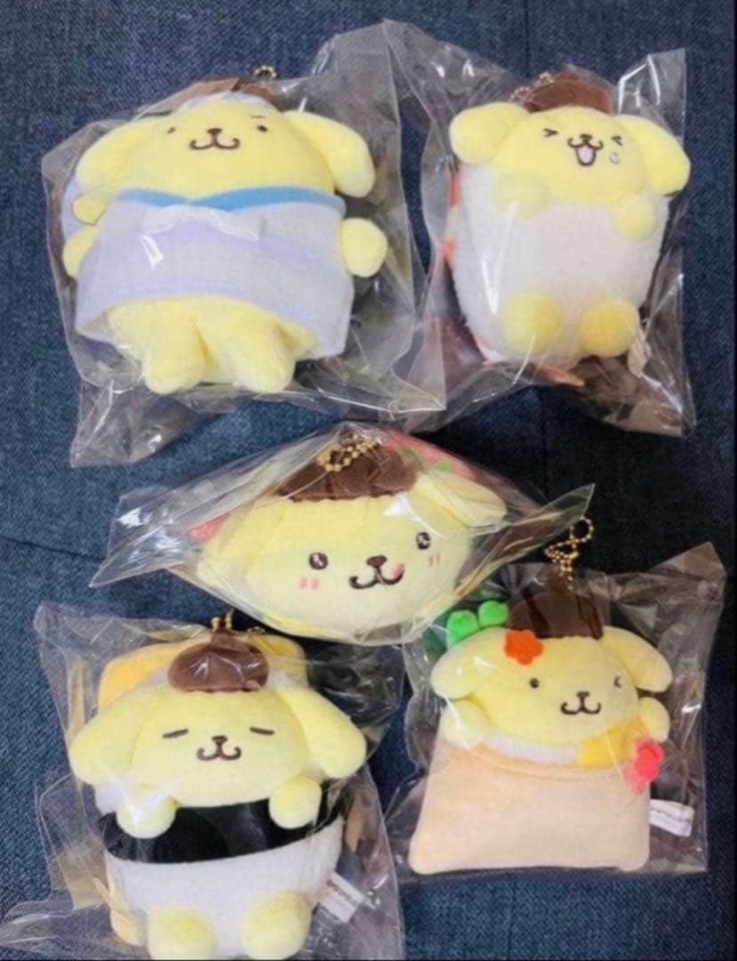 サンリオ　ポムポムプリン ポムポムおすしマスコット　すし職人　コンプリート