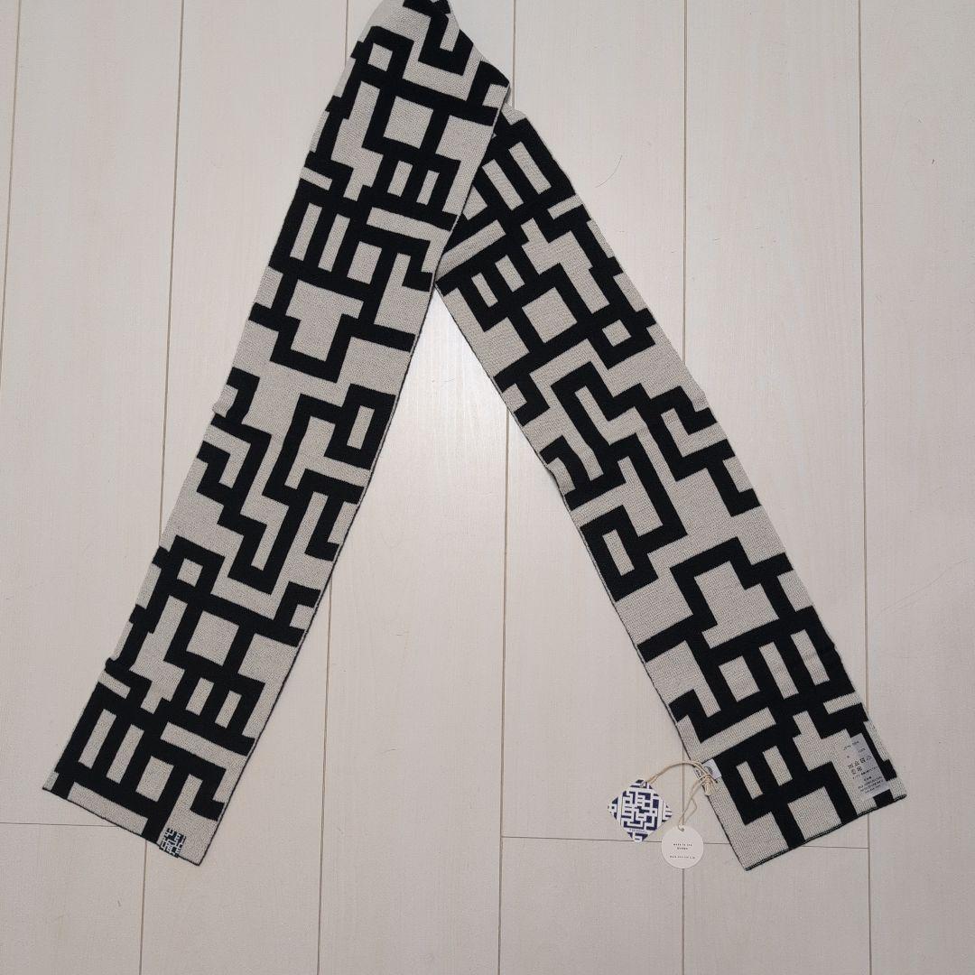 布袋寅泰　HOTEI ×OTA KNIT　ファインウール　Gマフラー　G柄