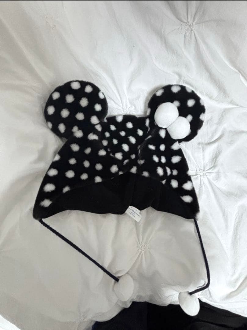 ディズニー ファンキャップ ミニー ドット 水玉 ブラック レア 黒