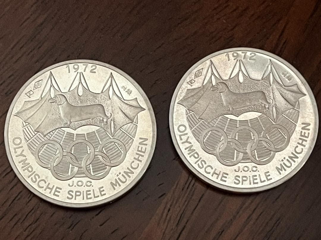 ◆1972年 第20回 ミュンヘンオリンピック 参加メダル 2枚 岡本太郎 純銀