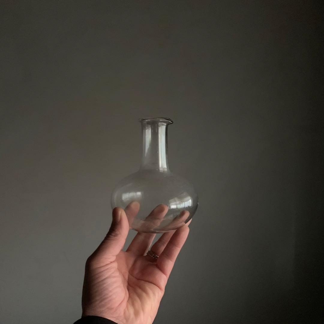 フラスコ形 ガラス 徳利 夏の酒器 鉛ガラス 古道具 酒器 アンティーク