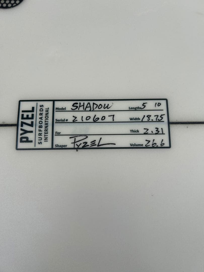 PYZEL SHADOW 5'10\" ショートボード