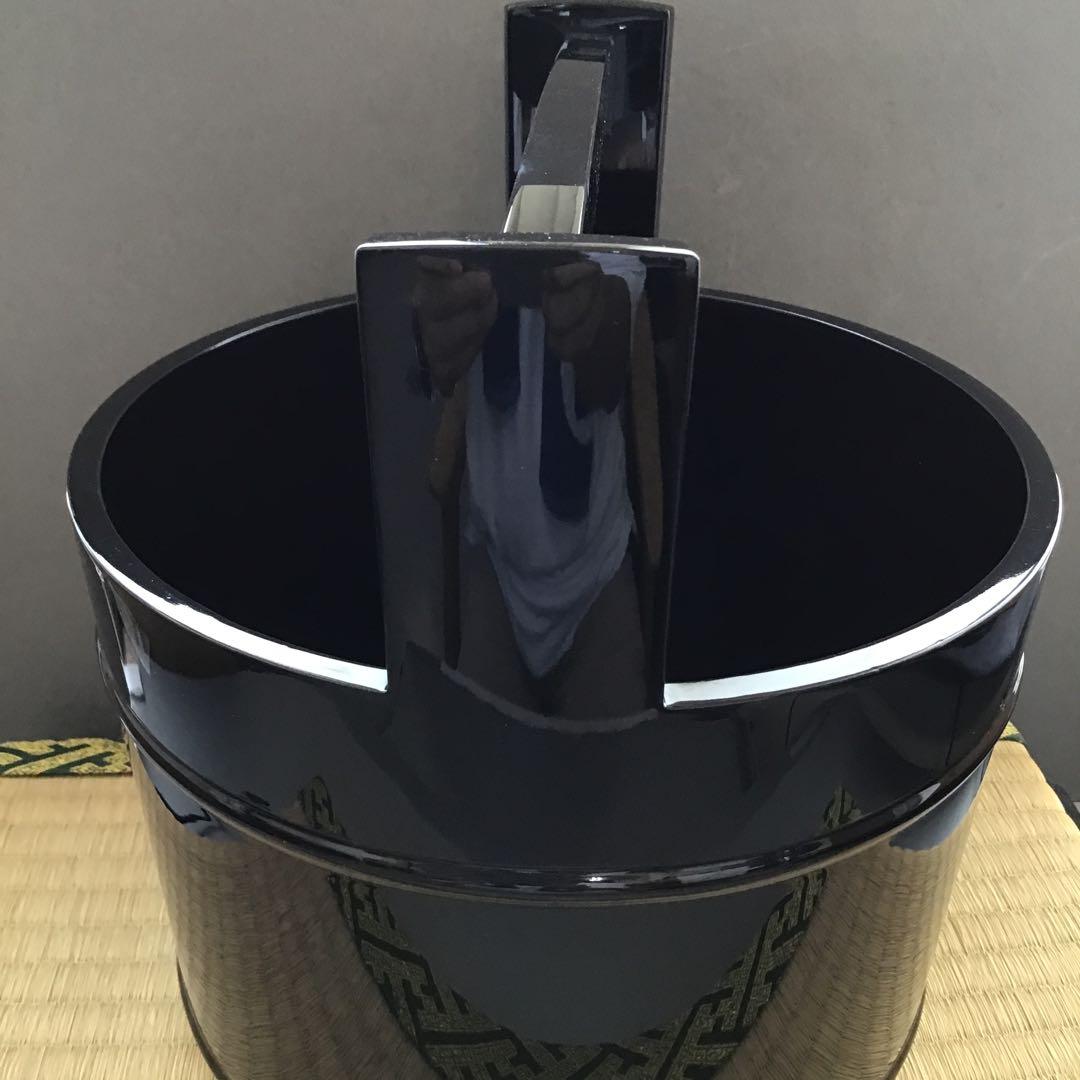 茶道具　手桶　真手桶　輪島塗　塗師　茶平一斎作　栞　共箱　S208TO