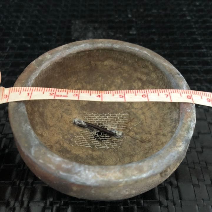 究極の美◼️蔵から美しい自然釉薬の備前焼と思われる盆栽鉢が出てきた、茶道具、花道具