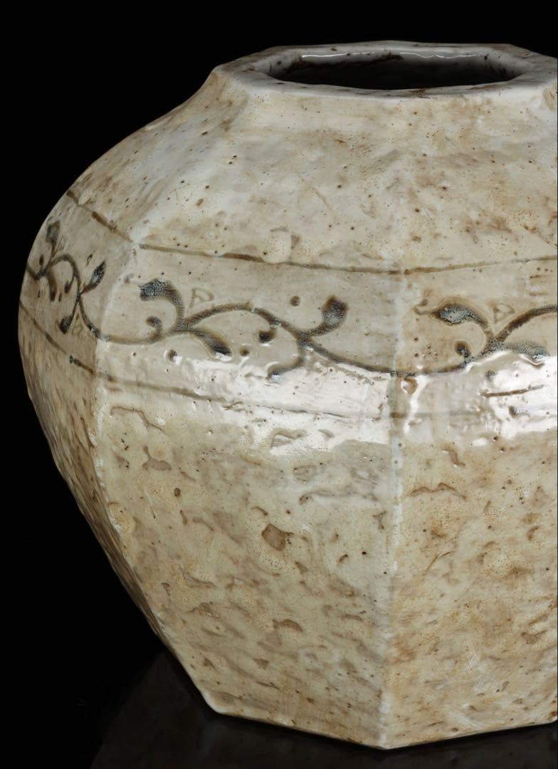 京焼 唐草文 大花瓶 共箱付 在銘 作家物 高さ29cm 飾壺 古美術 骨董品