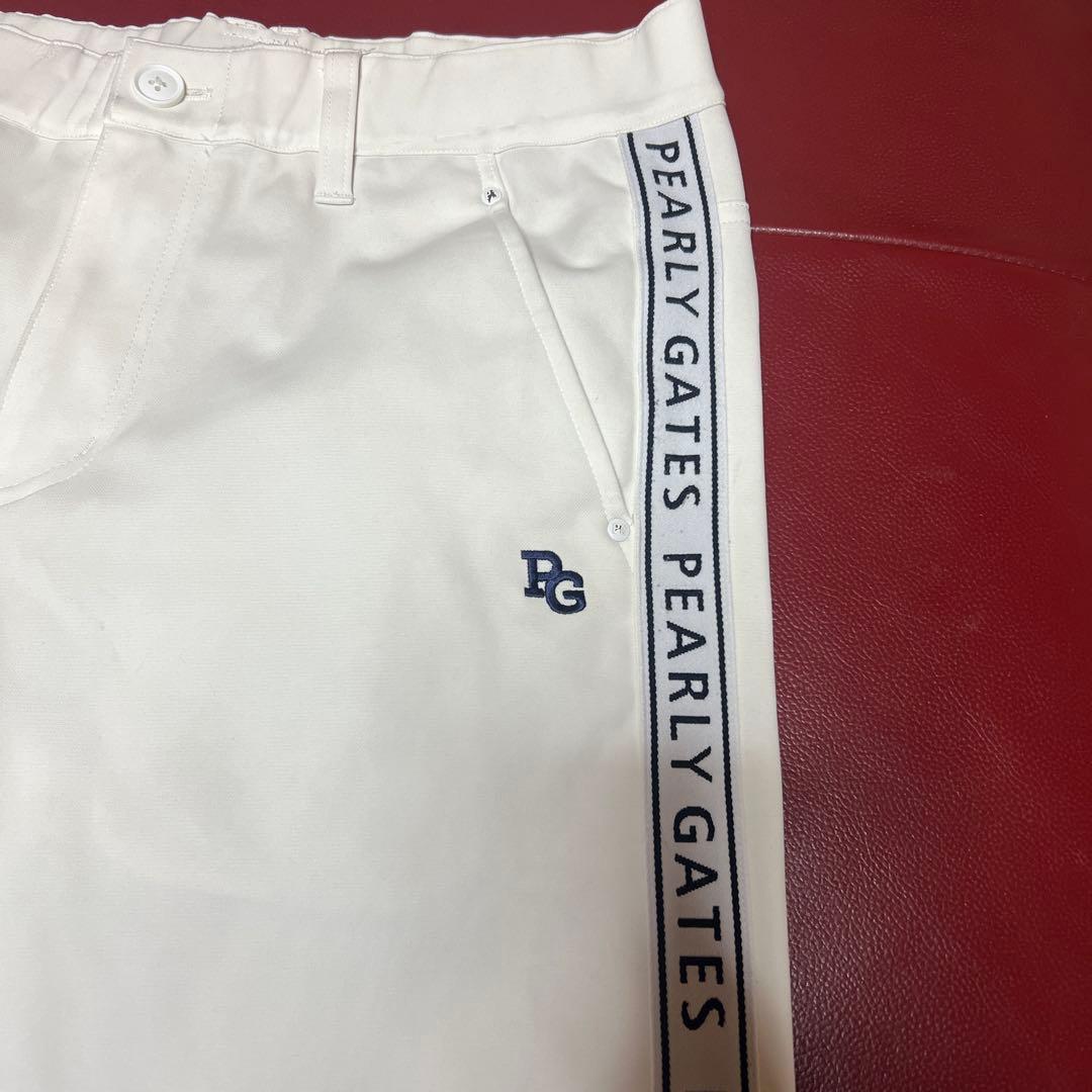 PEARLY GATES ホワイトパンツ サイドロゴ