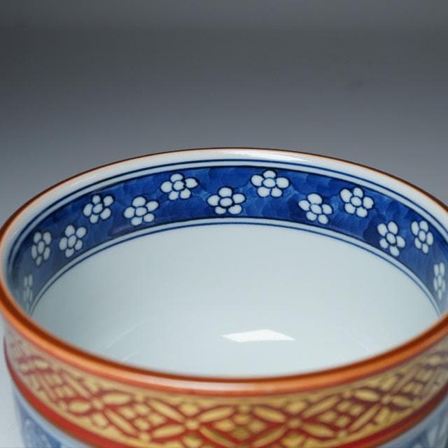 三浦竹泉　祥瑞金襴手茶碗　共箱　茶道具　抹茶碗　京焼　磁器