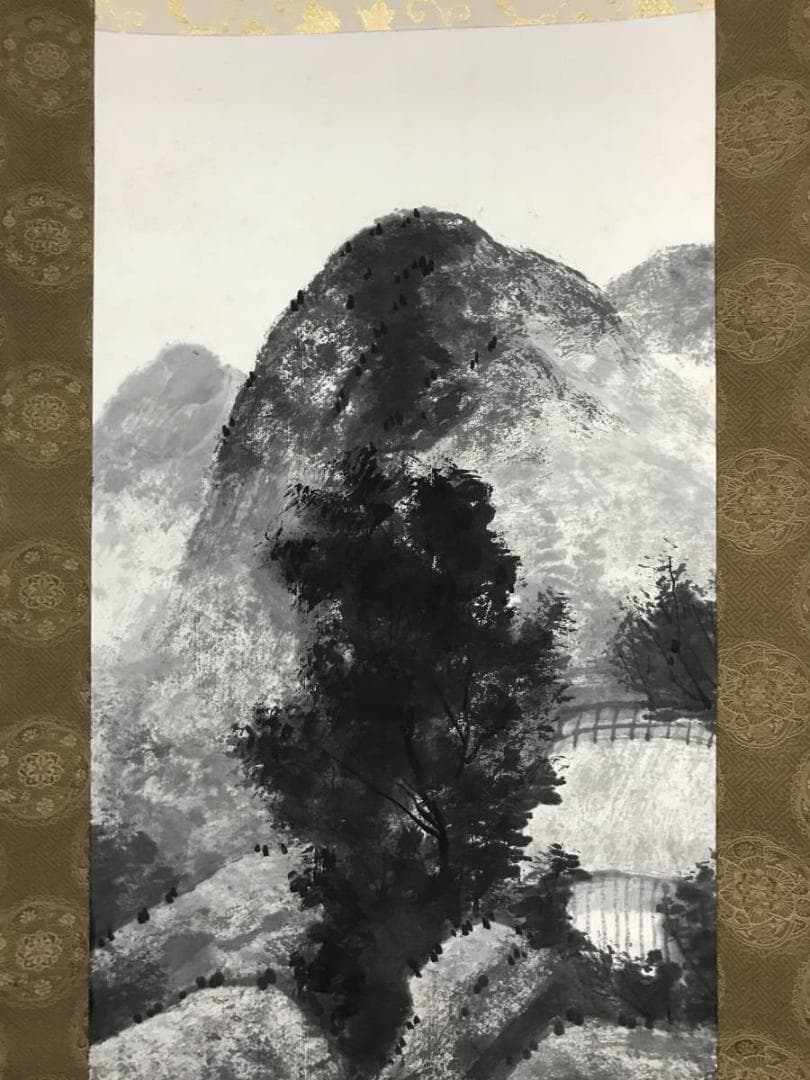 【真作】野村一生/山水図/掛軸/名家伝来/AB-788