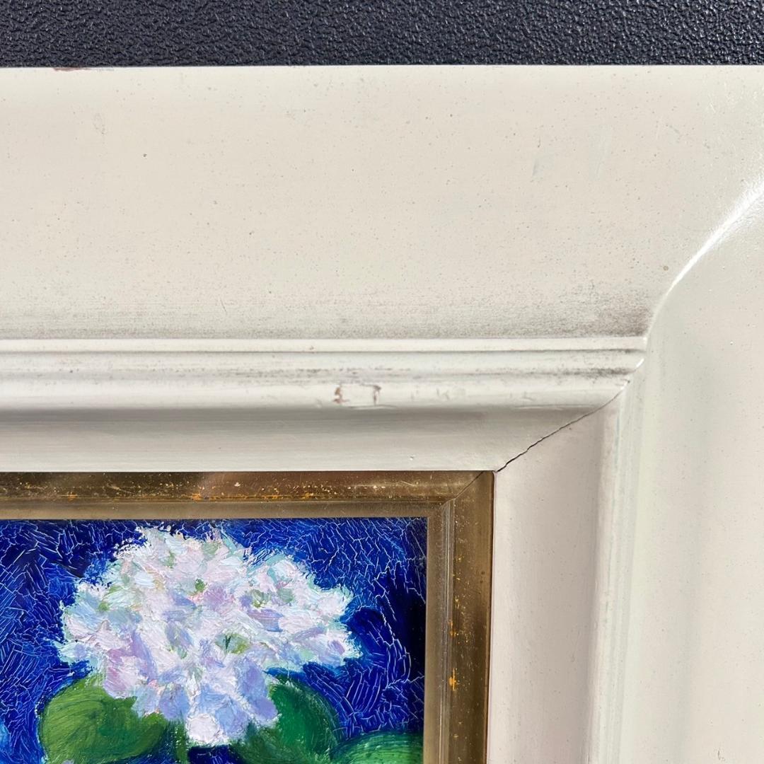 山本恵久「あじさい」キャンバスに油彩画 油絵 直筆サイン入り 額縁入り