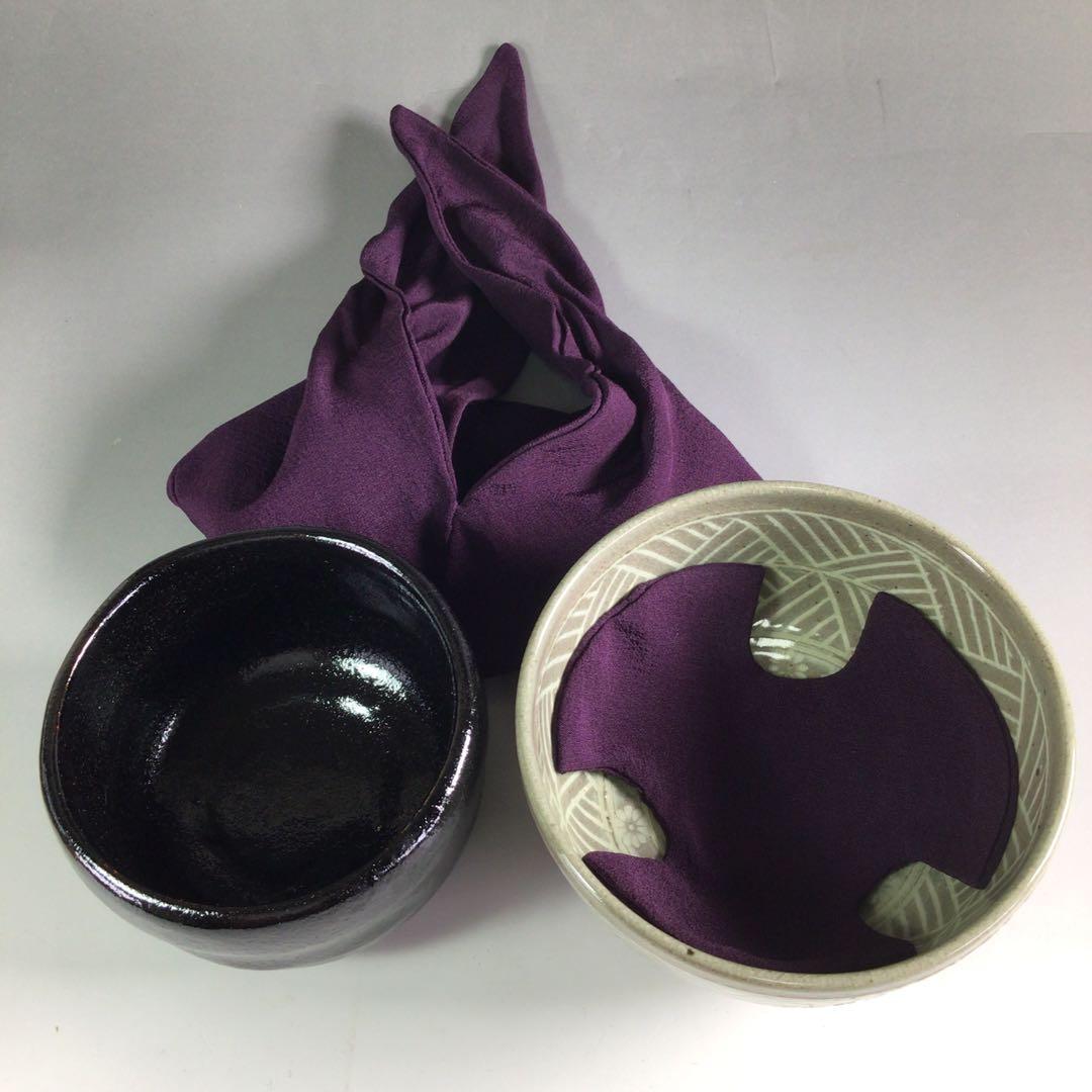 Ｒ５６１　御所籠　『平安　元竺作』『利休形』『仕覆付』『皆具添』　共箱　茶道具