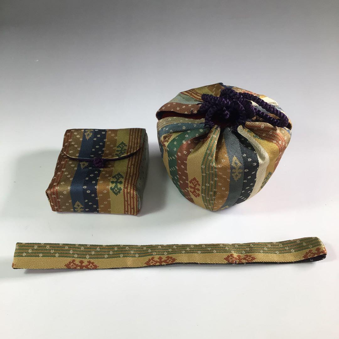 Ｒ５６１　御所籠　『平安　元竺作』『利休形』『仕覆付』『皆具添』　共箱　茶道具