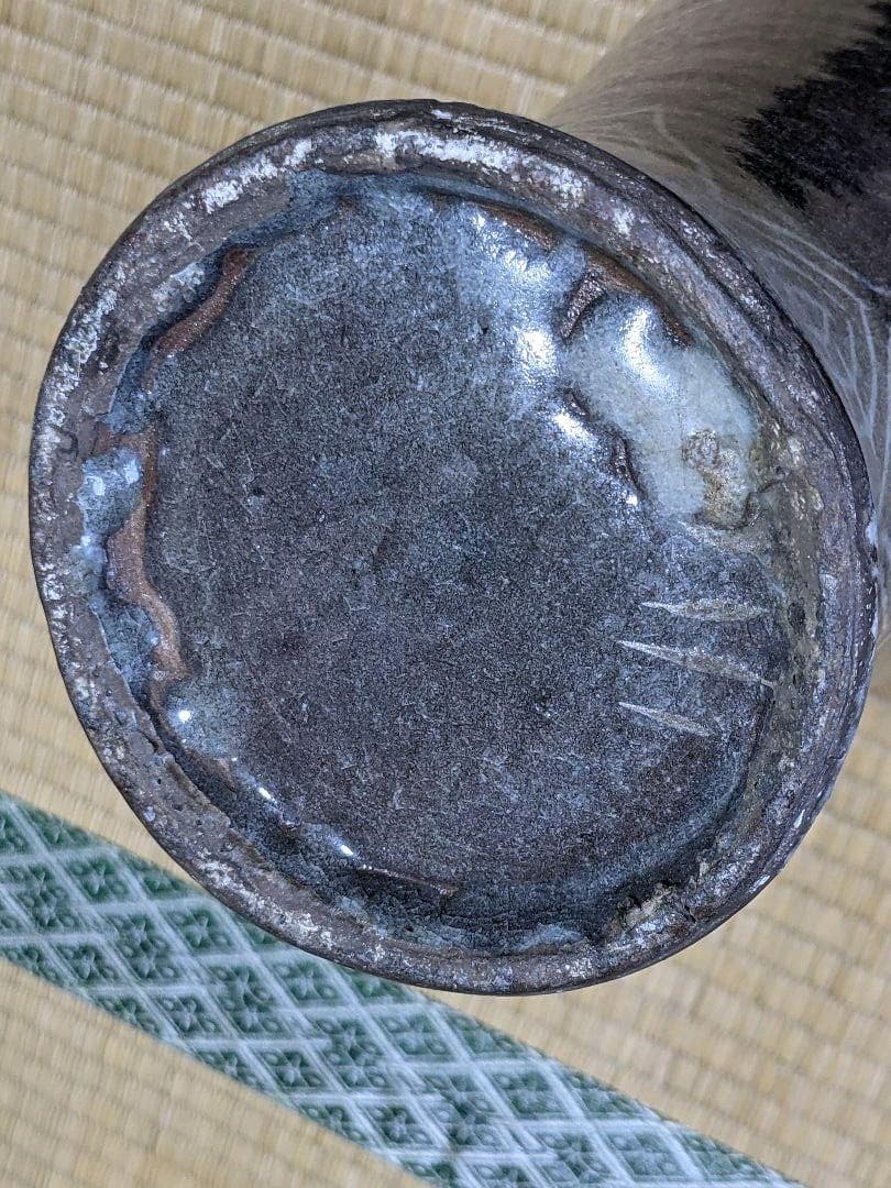 ♦韓国朝鮮陶磁 砂高台 白土象嵌 高麗青磁 瓶 壺 置物飾り 骨董品