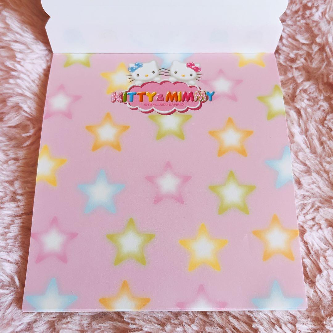 希少レア　ハローキティ　ミミィ　缶ケース　ペンセット　シール付きメモ　2002