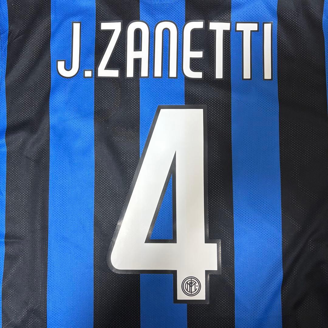 m*m様 インテルミラノ　09/10ホーム　No.4サネッティ　Lサイズ　三冠