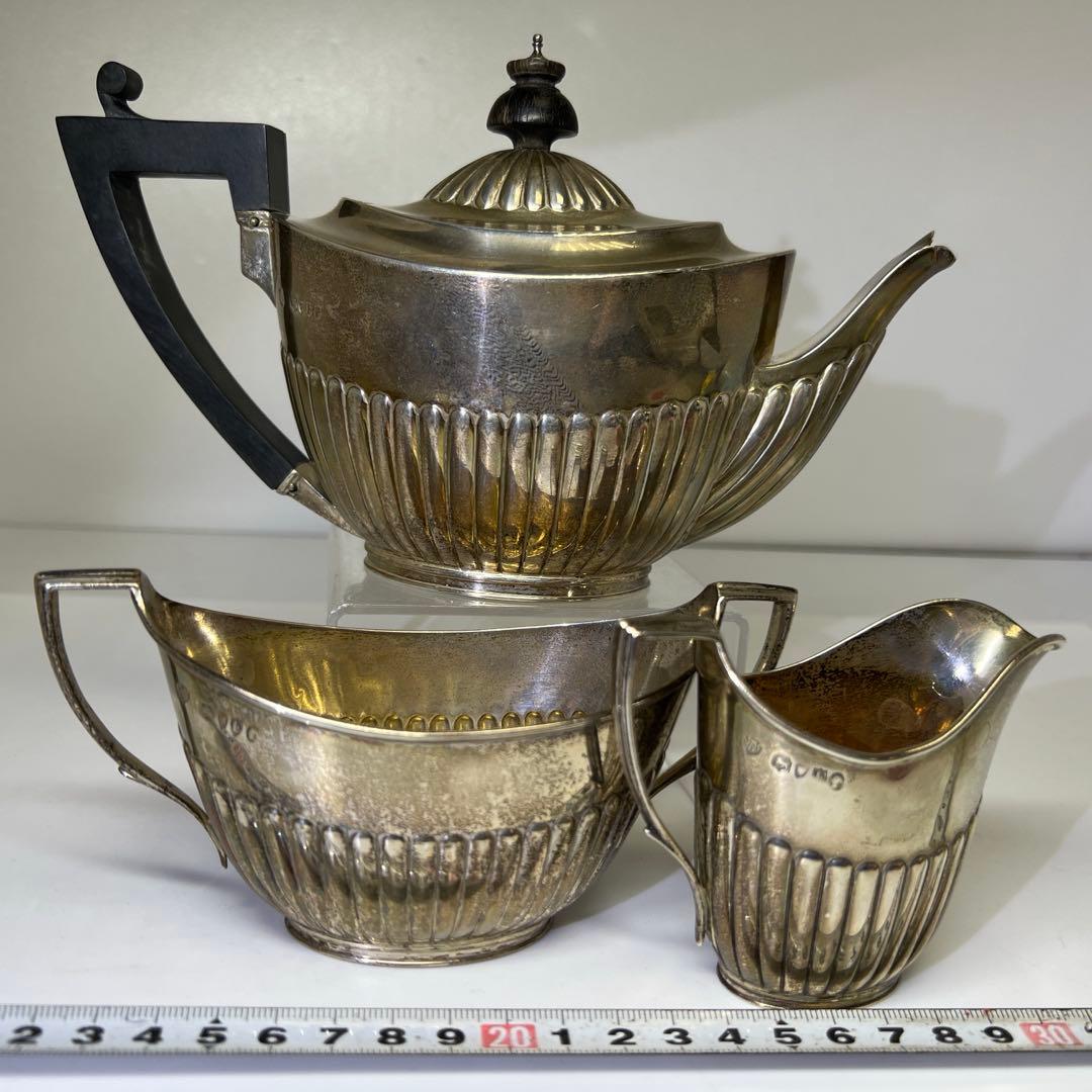 ライオンホールマーク　銀製　ティーセット　509g 東さ8-0131☆2F