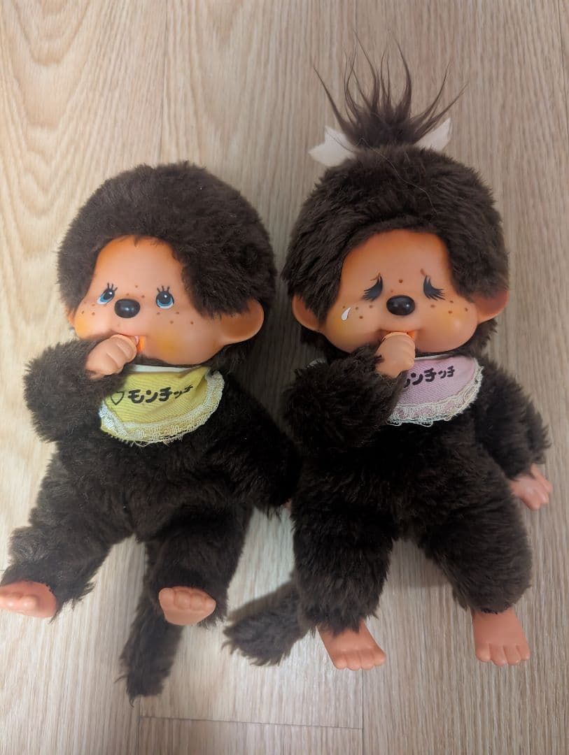昭和50年代 新品モンチッチぬいぐるみ2体(縦15cm横約6cm厚み約5cm)