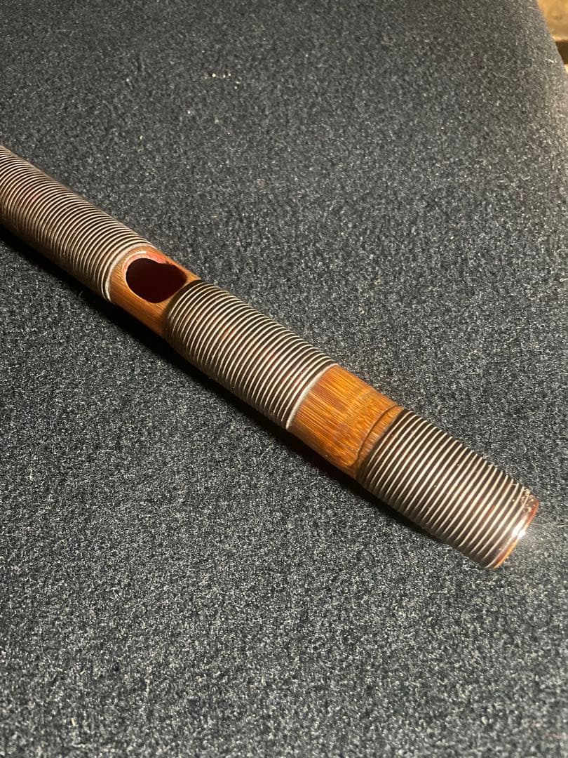山 　②龍笛　本管　雅楽　藤巻　長さ40cm 江戸期時代物
