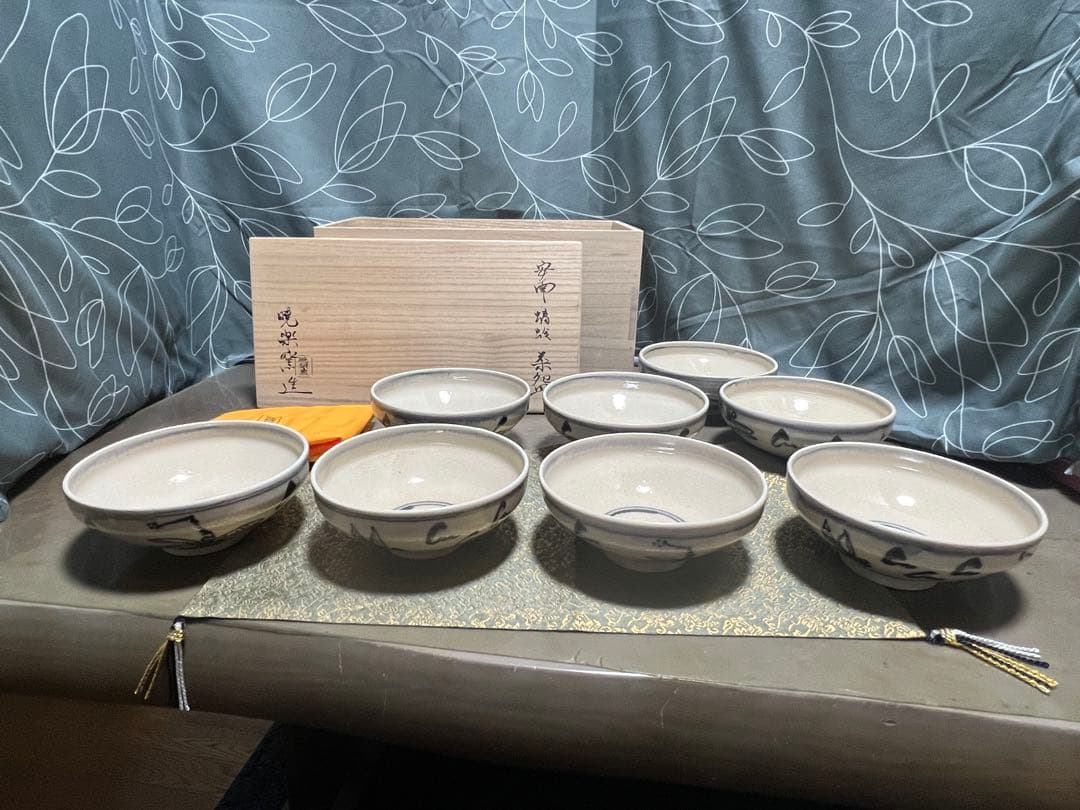 安南蜻蛉茶碗 暁楽窯 8個セット 数茶碗