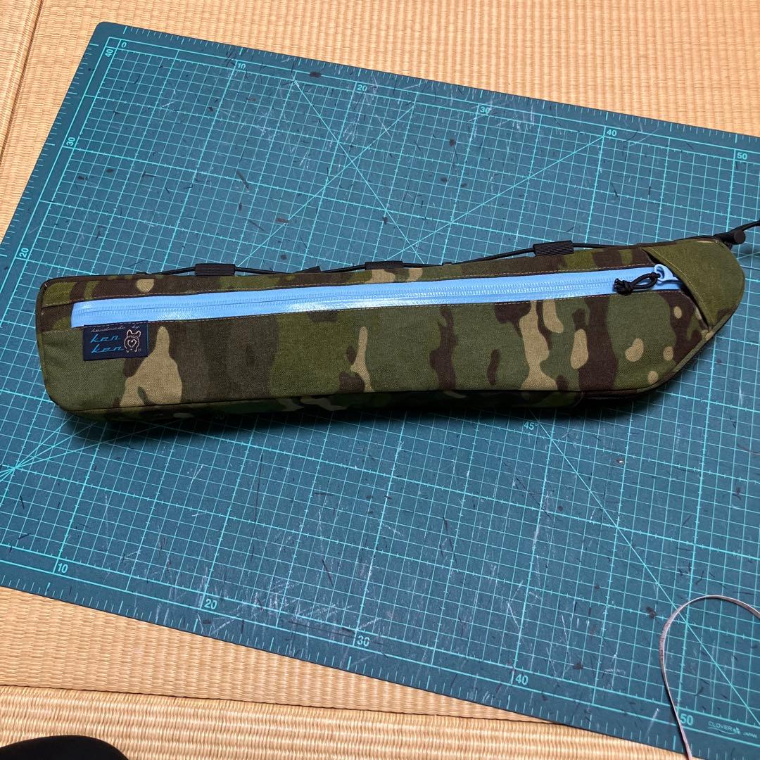 ハンドメイドフレームバッグ　X-PAC マルチカム/トロピック/オリーブ45cm