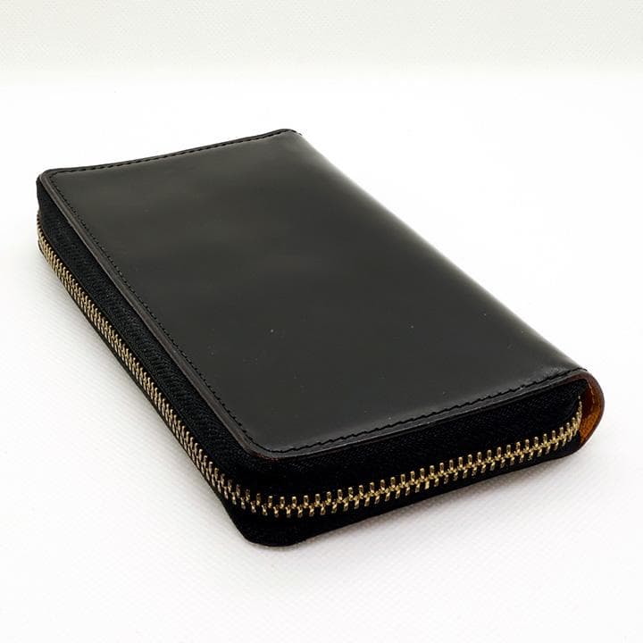 GANZO THIN BRIDLE ファスナー付き4本入りペンケース ブラック