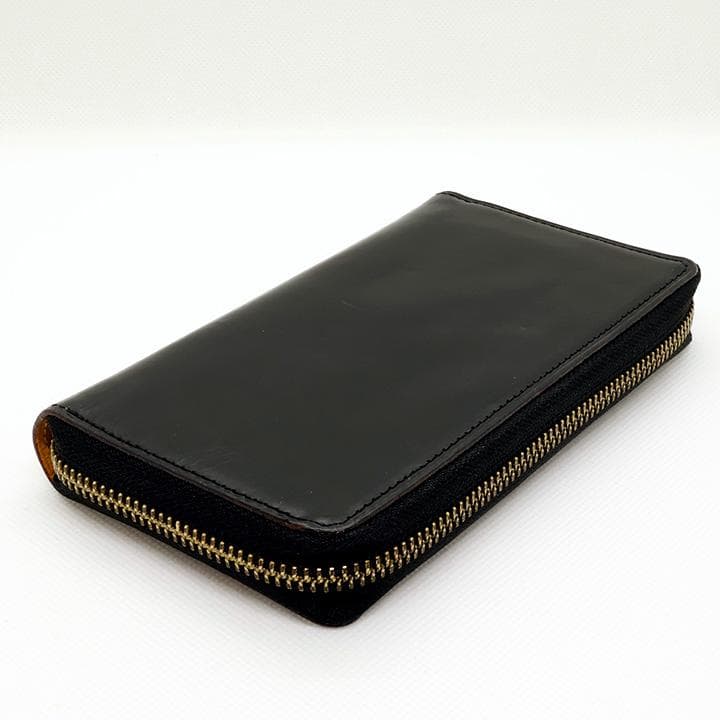 GANZO THIN BRIDLE ファスナー付き4本入りペンケース ブラック