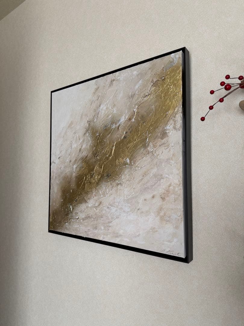 原画/額装済み/和風/禅/絵画/アート/抽象画/モダン/ホテル/ゴールド